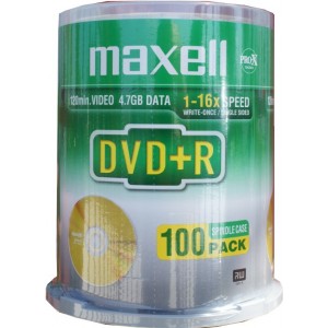 MAXELL  DVD+R 16x, Spindle, 100τεμ